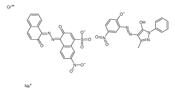 sodium hydrogen [2,4-dihydro-4-[(2-hydroxy-5-nitrophenyl)azo]-5-methyl-2-phenyl-3H-pyrazol-3-onato(2-)][3-hydroxy-4-[(2-hydroxy-1-naphthyl)azo]-7-nitronaphthalene-1-sulphonato(3-)]chromate(2-)结构式