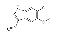 6-氯-5-甲氧基-1H-吲哚-3-羧醛结构式