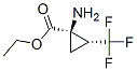 Cyclopropanecarboxylic acid, 1-amino-2-(trifluoromethyl)-, ethyl ester, (1R,2R)- structure