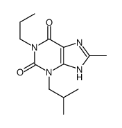 1H-Purine-2,6-dione, 3,7-dihydro-8-methyl-3-(2-methylpropyl)-1-propyl- structure