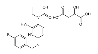 [2-amino-6-[(4-fluorophenyl)methylamino]pyridin-3-yl]-ethylcarbamic acid,2-hydroxybutanedioic acid Structure