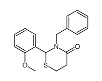 3-benzyl-2-(2-methoxyphenyl)-1,3-thiazinan-4-one Structure