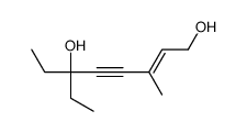 6-ethyl-3-methyloct-2-en-4-yne-1,6-diol结构式