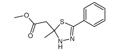 (2-Methyl-5-phenyl-2,3-dihydro-[1,3,4]thiadiazol-2-yl)-acetic acid methyl ester结构式