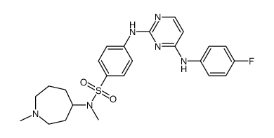 4-[4-(4-fluorophenylamino)pyrimidin-2-ylamino]-N-methyl-N-(1-methylazepan-4-yl)benzenesulfon-amide结构式