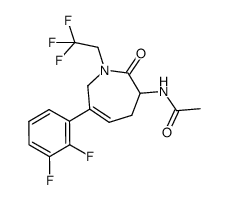 N-[6-(2,3-difluorophenyl)-2-oxo-1-(2,2,2-trifluoroethyl)-2,3,4,7-tetrahydro-1H-azepin-3-yl]acetamide结构式