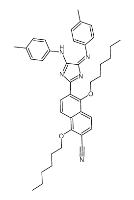 1,5-di-n-hexyloxy-6-{5-p-tolylamino-4-[p-tolylimino]-4H-imidazol-2-yl}-naphthalene-2-carbonitrile Structure