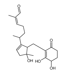 6-[5-[(2,5-Dihydroxy-6-oxo-1-cyclohexenyl)methyl]-4-hydroxy-4-methyl-1-cyclopentenyl]-2-methyl-2-heptenal Structure