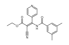 (E)-ethyl 2-cyano-3-(4-pyridyl)-3-(3,5-dimethylbenzoylamino)acrylate结构式