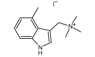 trimethyl-(4-methyl-1H-indol-3-ylmethyl)ammonium iodide结构式