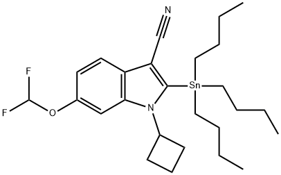 1-环丁基-3-氰基-6-二氟甲氧基-2-三丁基锡吲哚图片