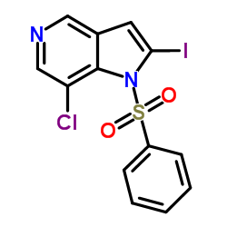 7-Chloro-2-iodo-1-(phenylsulfonyl)-1H-pyrrolo[3,2-c]pyridine Structure