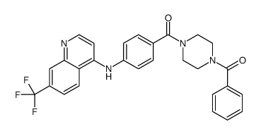 phenyl-[4-[4-[[7-(trifluoromethyl)quinolin-4-yl]amino]benzoyl]piperazin-1-yl]methanone结构式