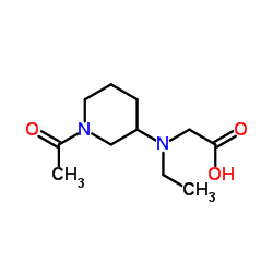 N-(1-Acetyl-3-piperidinyl)-N-ethylglycine结构式