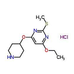 4-Ethoxy-2-Methylsulfanyl-6-(piperidin-4-yloxy)-pyrimidine hydrochloride structure