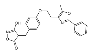 4-[[4-[2-(5-methyl-2-phenyl-1,3-oxazol-4-yl)ethoxy]phenyl]methyl]isoxazolidine-3,5-dione结构式