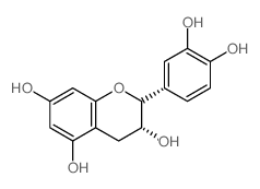 2H-1-Benzopyran-3,5,7-triol,2-(3,4-dihydroxyphenyl)-3,4-dihydro-, (2R,3R)-rel-结构式