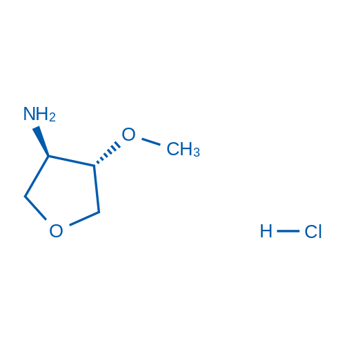 (3R,4S)-4-Methoxytetrahydrofuran-3-amine hydrochloride structure