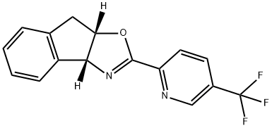 (3aR,8aS)-2-(5-(三氟甲基)吡啶-2-基)-3a,8a-二氢-8H-茚并[1,2-d]恶唑结构式