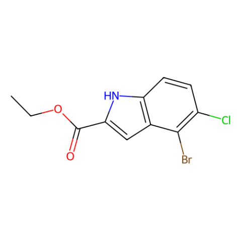 ethyl 4-bromo-5-chloro-1H-indole-2-carboxylate结构式