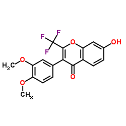 3-(3,4-Dimethoxyphenyl)-7-hydroxy-2-(trifluoromethyl)-4H-chromen-4-one Structure