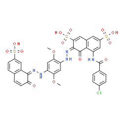 5-[(4-chlorobenzoyl)amino]-4-hydroxy-3-[[4-[(2-hydroxy-7-sulpho-1-naphthyl)azo]-2,5-dimethoxyphenyl]azo]naphthalene-2,7-disulphonic acid Structure