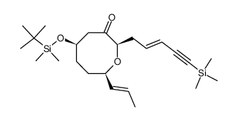 (2R,5R,8R)-5-(tert-butyldimethylsilyloxy)-8-[(1E)-propenyl]-2-[(2E)-5-trimethylsilylpent-2-en-4-ynyl]-oxocan-3-one结构式