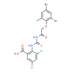 3,5-DICHLORO-2-[[[[(2,4-DIBROMO-6-METHYLPHENOXY)ACETYL]AMINO]THIOXOMETHYL]AMINO]-BENZOIC ACID structure