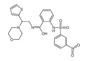 N-(2-morpholin-4-yl-2-thiophen-2-ylethyl)-2-[(3-nitrophenyl)sulfonylamino]benzamide Structure