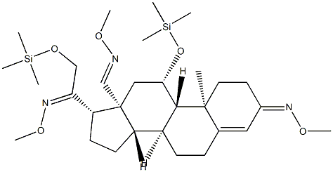 3,20-Bis(methoxyimino)-11β,21-bis(trimethylsiloxy)pregn-4-en-18-al O-methyl oxime结构式