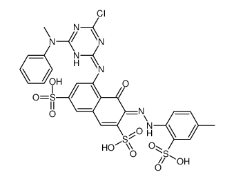 5-[(4-chloro-6-phenylamino-1,3,5-triazin-2-yl)amino]-4-hydroxy-3-[(4-methyl-6-sulfophenyl)azo]-2,7-naphthalenedisulfonic acid结构式