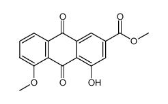 methyl 4-hydroxy-5-methoxy-9,10-dioxo-9,10-dihydroanthracene-2-carboxylate结构式