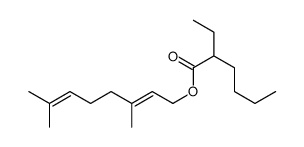 3,7-dimethylocta-2,6-dienyl 2-ethylhexanoate Structure