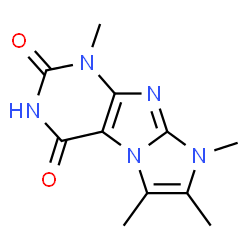 1,2,3,7-Tetramethyl-1H,7H-1,3a,5,7,8-pentaaza-cyclopenta[a]indene-4,6-dione structure