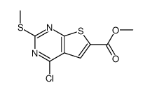 4-chloro-2-methylsulfanyl-thieno[2,3-d]pyrimidine-6-carboxylic acid methyl ester Structure