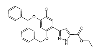 5-(2,4-bis(benzyloxy)-5-chlorophenyl)-2H-pyrazole-3-carboxylic acid ethyl ester Structure