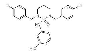 1,3,2-Diazaphosphorin-2(1H)-amine,1,3-bis[(4-chlorophenyl)methyl]tetrahydro-N-(3-methylphenyl)-, 2-oxide结构式