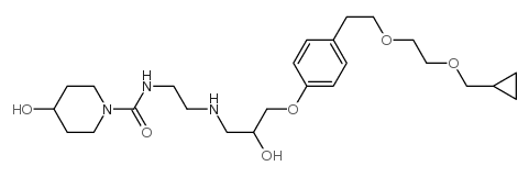 N-[2-[[3-[4-[2-[2-(cyclopropylmethoxy)ethoxy]ethyl]phenoxy]-2-hydroxypropyl]amino]ethyl]-4-hydroxypiperidine-1-carboxamide Structure