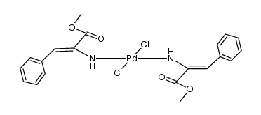 trans-dichlorobis(dehydrophenylalanin-methylester)palladium(II) Structure