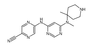 5-[[6-[methyl-(4-methylpiperidin-4-yl)amino]pyrimidin-4-yl]amino]pyrazine-2-carbonitrile结构式