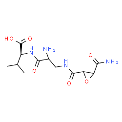 N-[2-Amino-3-[[[3-(aminocarbonyl)oxiranyl]carbonyl]amino]-1-oxopropyl]-L-valine Structure