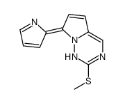 (E)-2-(methylthio)-7-(2H-pyrrol-2-ylidene)-1,7-dihydropyrrolo[2,1-f][1,2,4]triazine结构式