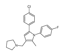 5-(4-chlorophenyl)-1-(4-fluorophenyl)-2-methyl-3-(pyrrolidin-1-ylmethyl)pyrrole结构式