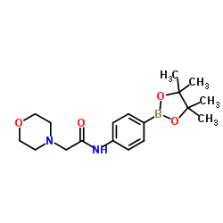2-吗啉代-N-(4-(4,4,5,5-四甲基-1,3,2-二噁硼戊环-2-基)苯基)乙酰胺结构式