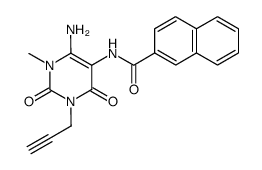 2-Naphthalenecarboxamide,N-[6-amino-1,2,3,4-tetrahydro-1-methyl-2,4-dioxo-3-(2-propynyl)-5-pyrimidinyl]- (9CI) Structure