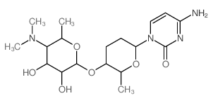 2(1H)-Pyrimidinone,4-amino-1-[2,3,6-trideoxy-4-O-[4,6-dideoxy-4-(dimethylamino)-a-D-glucopyranosyl]-b-D-erythro-hexopyranosyl]- (9CI) structure