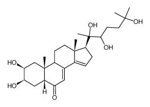 (22R)-2β,3β,20,22,25-Pentahydroxy-5β-cholesta-7,14-dien-6-one Structure