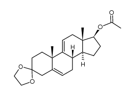 3,3-Aethylendioxyandrosta-5,9(11)-dien-17β-ol-acetat结构式