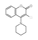 2H-1-Benzopyran-2-one, 3-chloro-4- (1-piperidinyl)- Structure