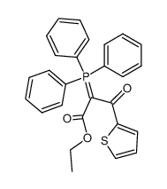 (α-ethoxycarbonyl-α-2-thenoylmethylene)triphenylphosphorane结构式